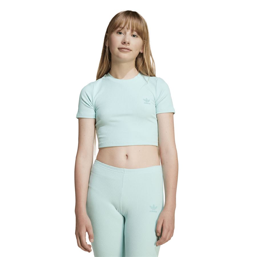 Rib Crop Tee t-shirt da bambina Adidas | JI5783X